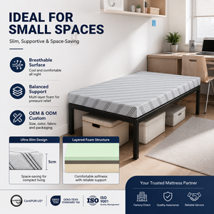 Materasso Personalizzabile in Fabbrica per Spessore e Dimensioni, Materasso Queen in Tessuto Morbido, Materasso in Memory Foam Gel a 5 Zone in TPE per Casa - Product Image 1
