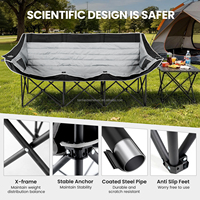 3-Personen-Campingstühle Übergroße Camping-Couch für Erwachsene Robuste Klappstühle mit Getränkehalter für Draußen und Strand