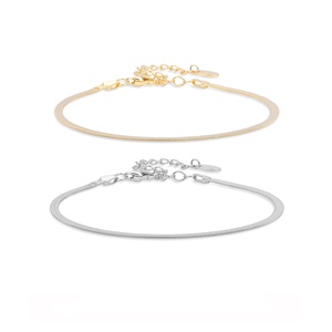 925 Sterling Bạc Phẳng Rắn Lưỡi Chuỗi Vòng Đeo Tay Tối Giản Thiết Kế Thích Hốc Đồ Trang Sức Cho Phụ Nữ Thanh Lịch Phong Cách Sang Trọng Hàng Ngày Mặc - Product Image 1