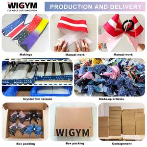 อุปกรณ์เสริมผมและริบบิ้นเชียร์ลีดเดอร์แบบมืออาชีพ น้ำหนักเบา เป็นมิตรกับสิ่งแวดล้อม ผลิตจากผ้ากลิตเตอร์พร้อมโลโก้สั่งทำ สำหรับใช้ในการแข่งขัน - Product Image 6