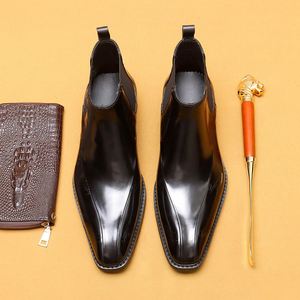 Botas Chelsea Formales para Hombre, de Piel Genuina, con Cordones, Estilo Business, de Caña Alta, Transpirables, Ligeras, para Bodas - Product Image 5