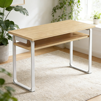 Bureau double pour étudiants pour salle de classe universitaire, mobilier scolaire en bois avec structure métallique