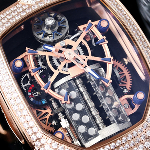 Montre à remontage manuel JC, cadran de haute joaillerie, idéale pour les hommes recherchant le luxe et les objets de collection, montre-bracelet confortable - Product Image 4