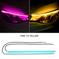 Luz LED diurna flexible e impermeable de 60 cm para coche, tira LED secuencial con modo de escaneo, luces direccionales DRL LED