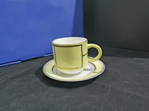 Pastel Porcelain Dinner Plate Set Gold Rimmed Serving Dishes and <b>Cups</b> Tea <b>Saucers</b> Tableware for Home Hotel - Product Image 5