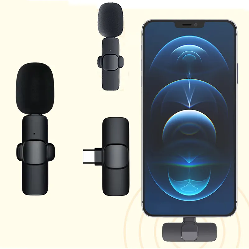K9 mikrofon nirkabel kualitas suara jernih kristal cerdas untuk rekaman, Streaming langsung, YouTube, Facebook, TikTok