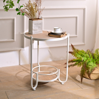 Table basse décorative INNOVA de style européen moderne en bois blanc et métal, facile à assembler, pour la maison, salon, meubles d'appoint