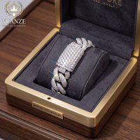 Bracelet cubain Moissanite Iced Out en argent sterling S925 pour homme, style Hip Hop, vente en gros, personnalisable