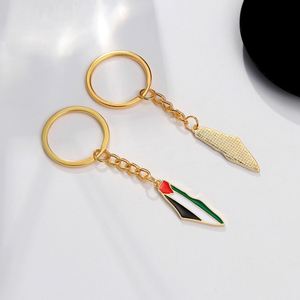 Wholesale Customized Personalized Stainless Steel Metal Enamel Palestine Freedom Fist <b>Map</b> Metal Keychain - Product Image 4