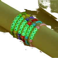 Lichtgevende liefdesbrief initialen kralen armband gloeit in het donker glazen zaadkraal cadeau voor meisjes Valentijnsdag jubileum religieus