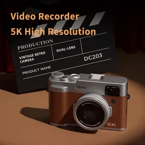 Old Fashion Retro Camera 5K Vlogging Entry 5K Hd 48 Miljoen Pixel Zwart 16x Digitale Zoom Digitale Camera