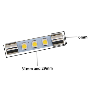 หลอดไฟโดมสีฟ้า AC 8V T6.3 3SMD 1210 3528 LED สำหรับอุปกรณ์เครื่องเสียงดนตรี ขนาด 29 มม. 31 มม. แบบฟลัดฟิทซูน 8V สีขาว หลอดไฟ 3SMD - Product Image 2