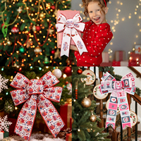 Ruban filé personnalisé de Noël à motif de dessin animé, 2,5 pouces, coloré, avec bord filé, pour bricolage, couronnes, nœuds, arrangements floraux et cadeaux