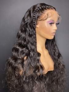 Parrucche in Capelli Umani Vergini Brasiliani con Onda Profonda, HD Trasparente 13*4 13*6 360, Parrucche Frontali in Pizzo Senza Colla Pre-Plucked - Product Image 1