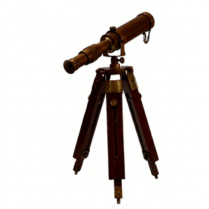 Télescope vintage en laiton avec trépied en bois, grossissement 10-19,9x, non étanche, pour la maison, le bureau et la décoration côtière - Product Image 2