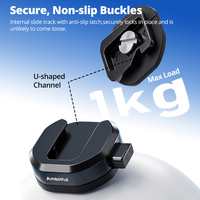 Adaptateur de fixation rapide Ambitful UA01, support pour caméra d'action avec griffe porte-accessoire et trou de vis 1/4 pouce