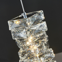 Nordique Moderne Led Verre Cristal Lumière Restaurant Pendentif Lumière Lustre pour Chambre En Acier Inoxydable Suspension Lampe