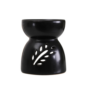 Brûleur d'encens et diffuseur d'huiles essentielles en céramique noire mate, grande capacité, <span class=keywords><strong>pour</strong></span> cire fondante et bougies au vinaigre, vente en gros - Product Image 5