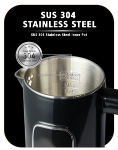 Juego de Teteras Dobles para el Hogar y Hoteles, Hervidor de Agua Eléctrico Inalámbrico de 1500 W con Función de Mantener Caliente y Pantalla LED - Product Image 6