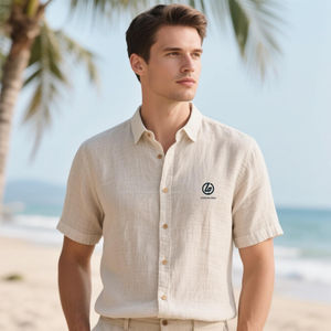 <span class=keywords><strong>Nueva</strong></span> <span class=keywords><strong>Camisa</strong></span> Elegante de Franela de Manga Corta con Cuello Camisero, Color Sólido, Anti-Pilling, ODM OEM, <span class=keywords><strong>Camisa</strong></span> de Hombre de Lino y Algodón - Product Image 5