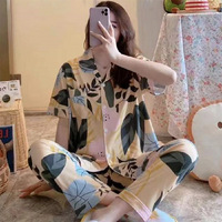 Nouveau pyjama d'été à fleurs pour femmes2022Summer home wear style coréen pantalon à manches courtes cross-borderpyjamas