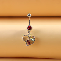 RVS fruit buikring zirkoon bedel hangende kersen navel piercing ring externe draad piercing sieraden voor cadeau