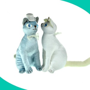 Debout en gros bleu et blanc <span class=keywords><strong>chat</strong></span> <span class=keywords><strong>jouet</strong></span> en peluche animal peluche <span class=keywords><strong>jouet</strong></span> - Product Image 1