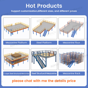 Plateforme de stockage en acier modulaire personnalisée avec garde-corps de sécurité et escalier, système de rayonnage pour <span class=keywords><strong>mezzanine</strong></span> en acier - Product Image 4