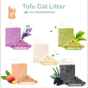 Süper emici toz ücretsiz özel etiket kedi kumu hızlı topaklanma koku giderme doğal Bentonite Tofu kedi kumu - Product Image 5