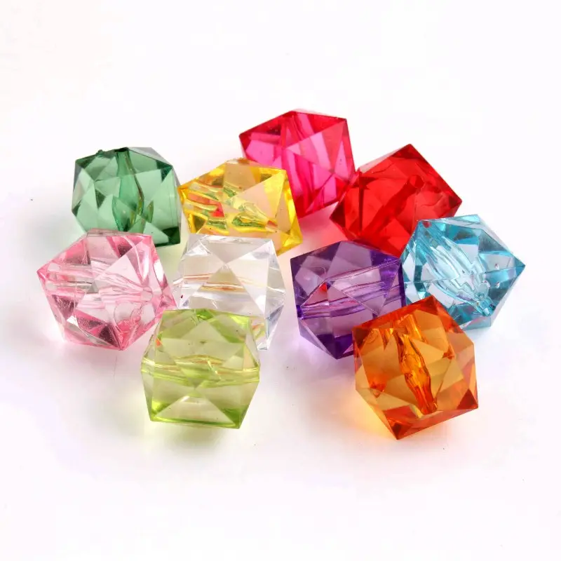 Wholesale Colorful Fashion New Chunky crystal ice cube Beads for Jewelry Making Shinny Acrylic transparent Beads