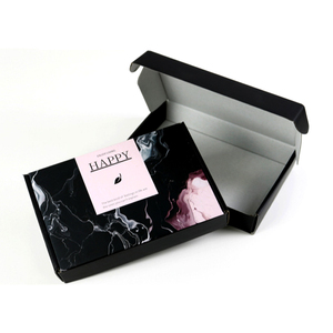 Bán buôn tùy chỉnh in logo bưu phẩm gấp Quà tặng hộp giấy các tông màu đen vận chuyển sóng bao bì bưu phẩm hộp tùy chỉnh - Product Image 3
