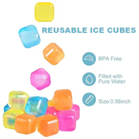 Glaçons réutilisables en plastique de forme carrée sans BPA, accessoires de bar colorés, portables et flexibles pour un usage domestique et commercial
