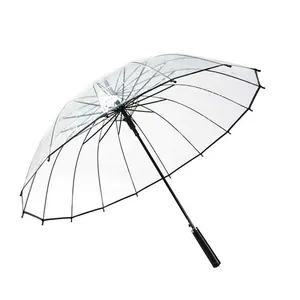 新款时尚便携式半自动透明雨伞保护雨雨伞阳伞 PVC 圆顶婚礼派对喜欢旅行