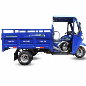 Factory supply 200cc Powerful Cover Trimotor Dumper Pickup Fuel Motor Long Cargo Tricycle