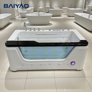 Bañera de hidromasaje inteligente Popular con rodapié, bañera de baño pequeña, bañera de masaje de baño acrílica cuadrada para interiores - Product Image 6