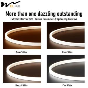 Striscia <span class=keywords><strong>LED</strong></span> Flessibile Ultra-Sottile 3*5mm 4*8mm Impermeabile in Silicone Luce al <span class=keywords><strong>Neon</strong></span> per Illuminazione Paesaggistica Esterna IP65 per Atmosfera - Product Image 2