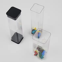 Récipients en plastique transparent, tubes d'emballage en plastique avec couvercles et tubes en plastique de vente chaude