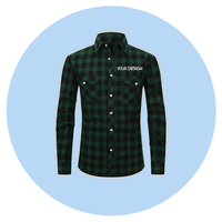 Chemise en Flanelle Homme OEM/ODM Impression Personnalisée Broderie Grande Taille 100% Coton Manches Longues pour Hommes