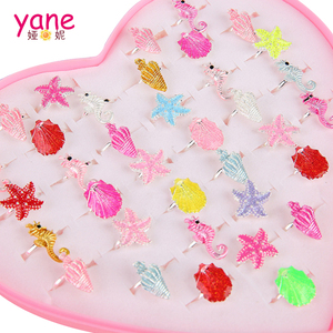 Fashion Alloy Hot Sale Factory Price Seahorse Starfish <strong>Conch</strong> Set Fashion <strong>Ring</strong> for Baby Girls Metal Plastic Jewelry Finger <strong>Ring</strong> - Product Image 3