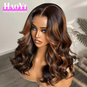 Perruques frontales en dentelle HD 13*6 sans colle 2T pour femmes, en cheveux humains birmans ondulés profonds Ombré Brun, et perruques lisses comme des baguettes 13*4 <span class=keywords><strong>Blond</strong></span> Cendré - Product Image 3