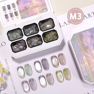 Esmalte de uñas en gel efecto ojo de gato, 6 colores sólidos, recién llegado, blanco, con alta pigmentación, larga duración, magnético, para salón o uso personal. - Product Image 4