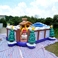 Offre Spéciale : Château Gonflable de Noël avec Toboggan et Bonhomme de Neige – Idéal pour les Carnavals de Noël des Enfants