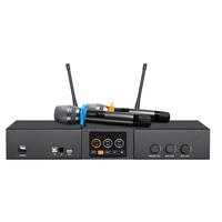 Amplifier Daya Karaoke Profesional 2CH Kelas D Terlaris Sistem 3-in-1 dengan Mic Nirkabel UHF DSP Echo Reverb