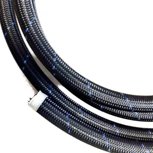 AN4 an6 an8 AN10 an12braided dầu Cooler Hose Đen nylon bên ngoài cao su màu nhiên liệu hose Ống cho xe