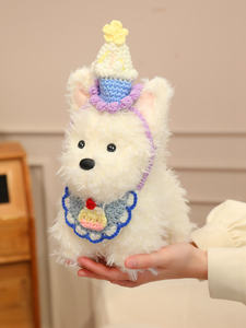 Peluche chien aux grandes oreilles OEM/ODM - Couleurs et motifs personnalisables, chiot en peluche personnalisé avec pantalon à carreaux pour cadeaux - Product Image 3