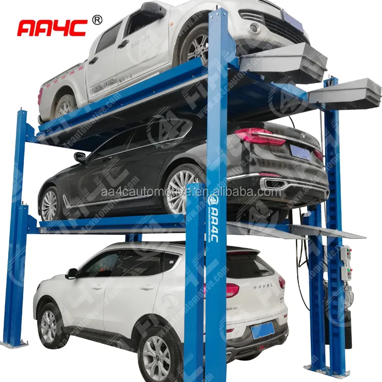 AA4C 4 post triple car vehicle parking system auto parking elevator triple cars parking lift