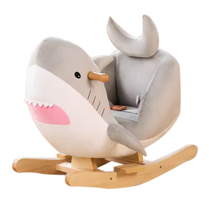 Chaise à bascule en peluche pour bébé, cheval à bascule en peluche en forme de requin pour enfants, fournie directement par l'usine - Product Image 1