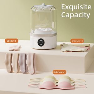 เครื่องซักผ้าขนาดเล็กพกพาแบบพับได้ ใช้พอร์ต USB อัตโนมัติ สำหรับใช้ในบ้าน รถบ้าน ซักชุดชั้นใน ถ้วย แก้ว และของใช้ขนาดเล็ก - Product Image 4