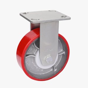 Rodízios Industriais de Alta Resistência 100mm 125mm <span class=keywords><strong>150mm</strong></span> 200mm com Núcleo de Ferro Fundido e Roda de PU Vermelha - Product Image 6