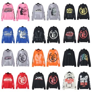 Felpa con Cappuccio Hell Star in Stile High <span class=keywords><strong>Street</strong></span> per Uomo e Donna, 100% Cotone Terry, Anti-Pilling e Vestibilità Comoda - Product Image 1